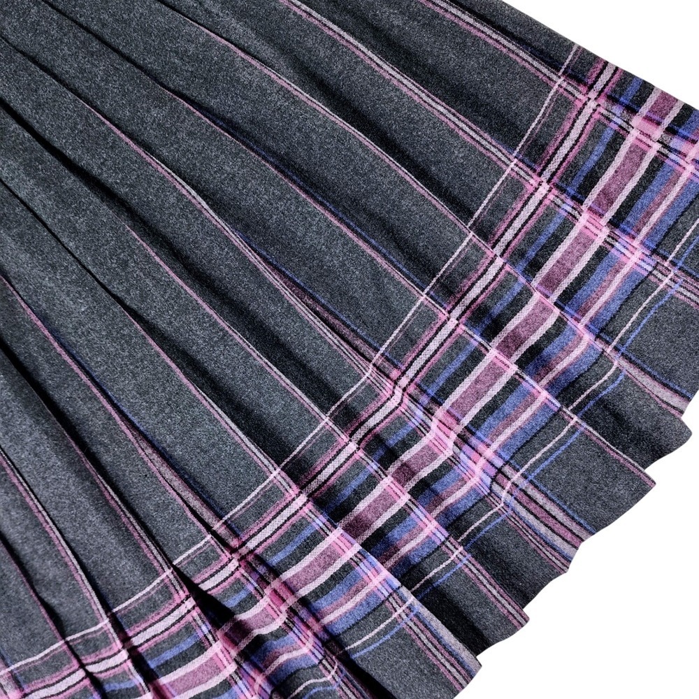 Vintage Plaid Pendleton Virgin Wool Pleated Skirt Size 12 Academia A line USA